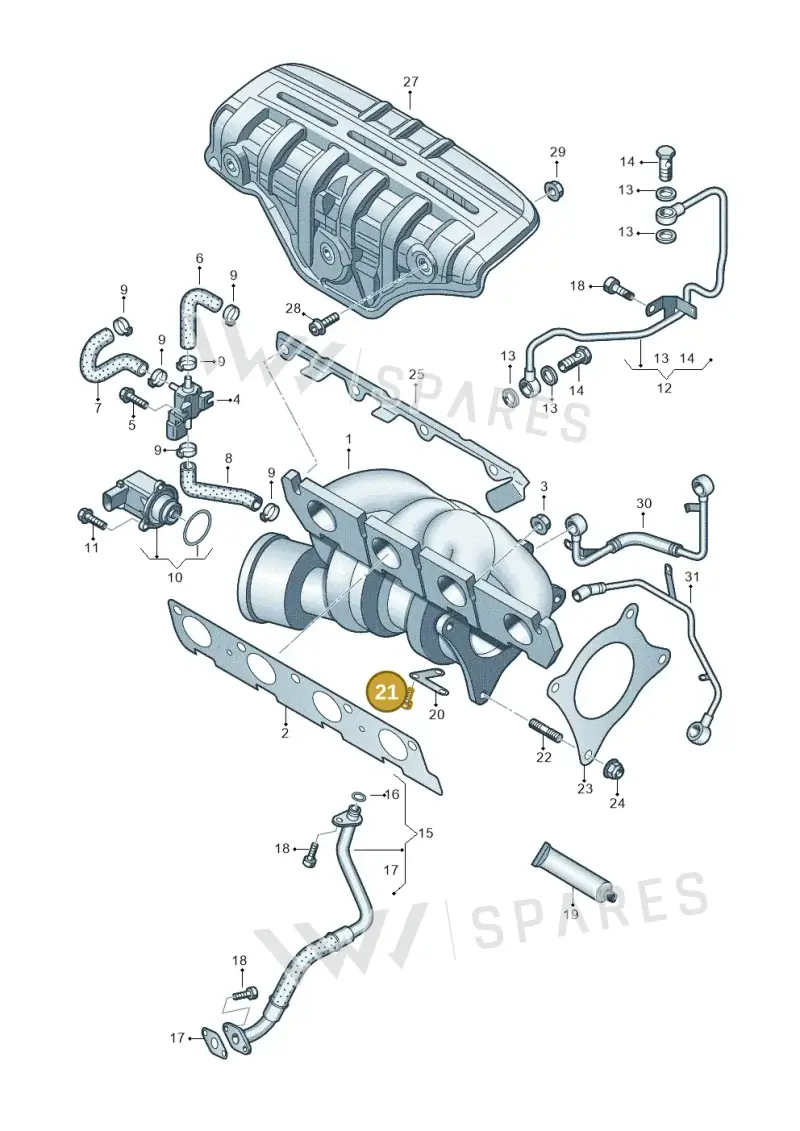 N91160101 — Audi A1 Sportback (2010-2015) diagram 634145500, position 21