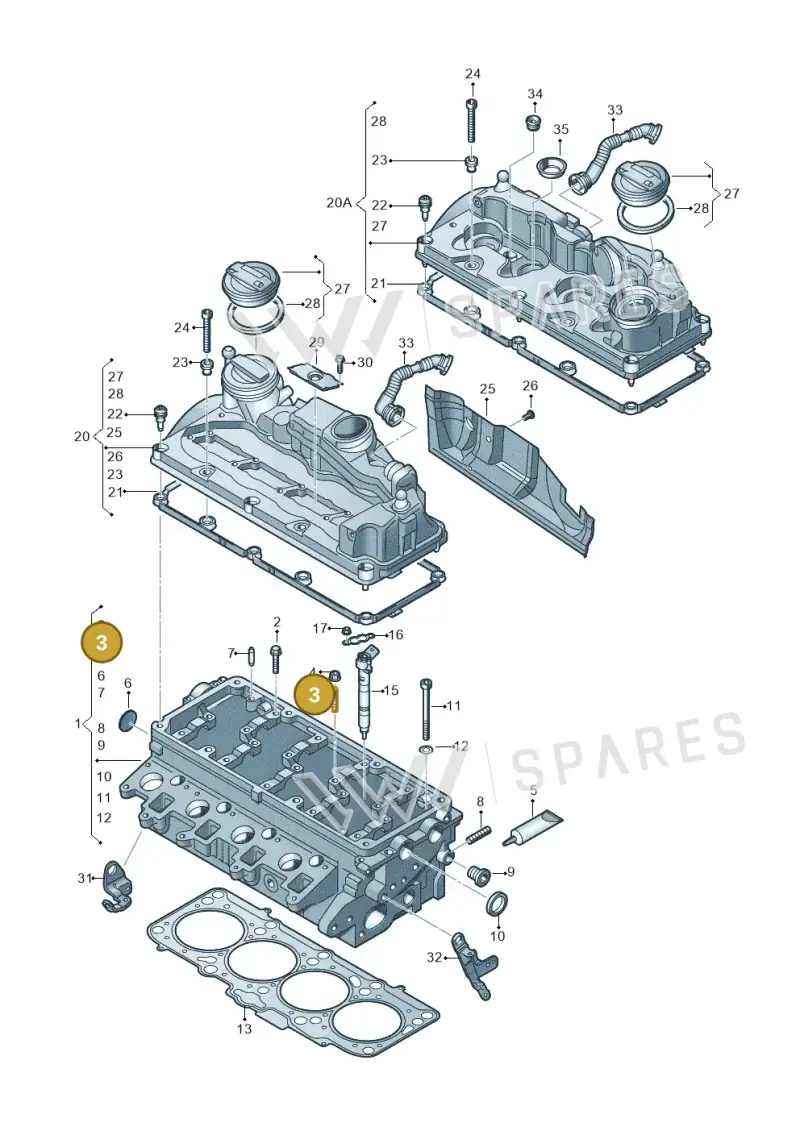 N91164201 — Audi Q3 2.0 TDI (2014-2019) diagram 646103560, position 3