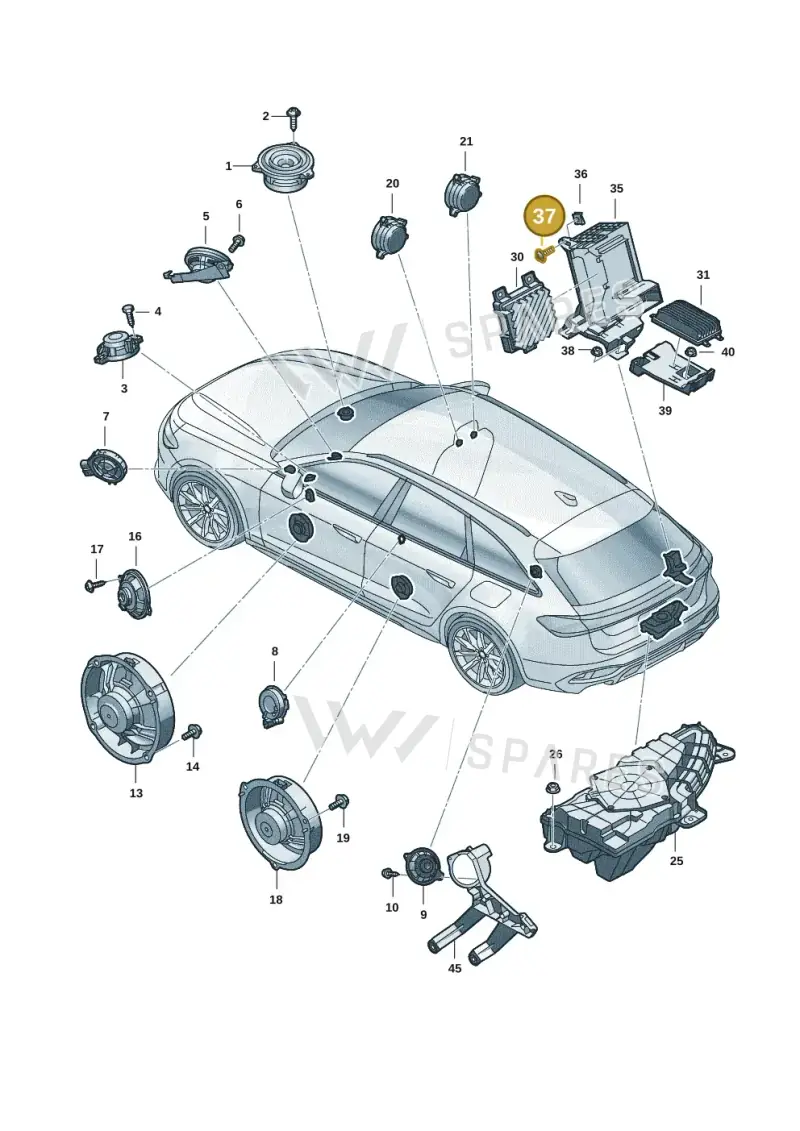 N91166901 — Audi A5 Limo 2.0 (2024-) diagram 8wh035350, position 37