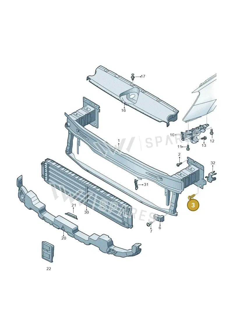 N91178401 — Audi A3 Sportback (2019-2021) diagram 596807000, position 3