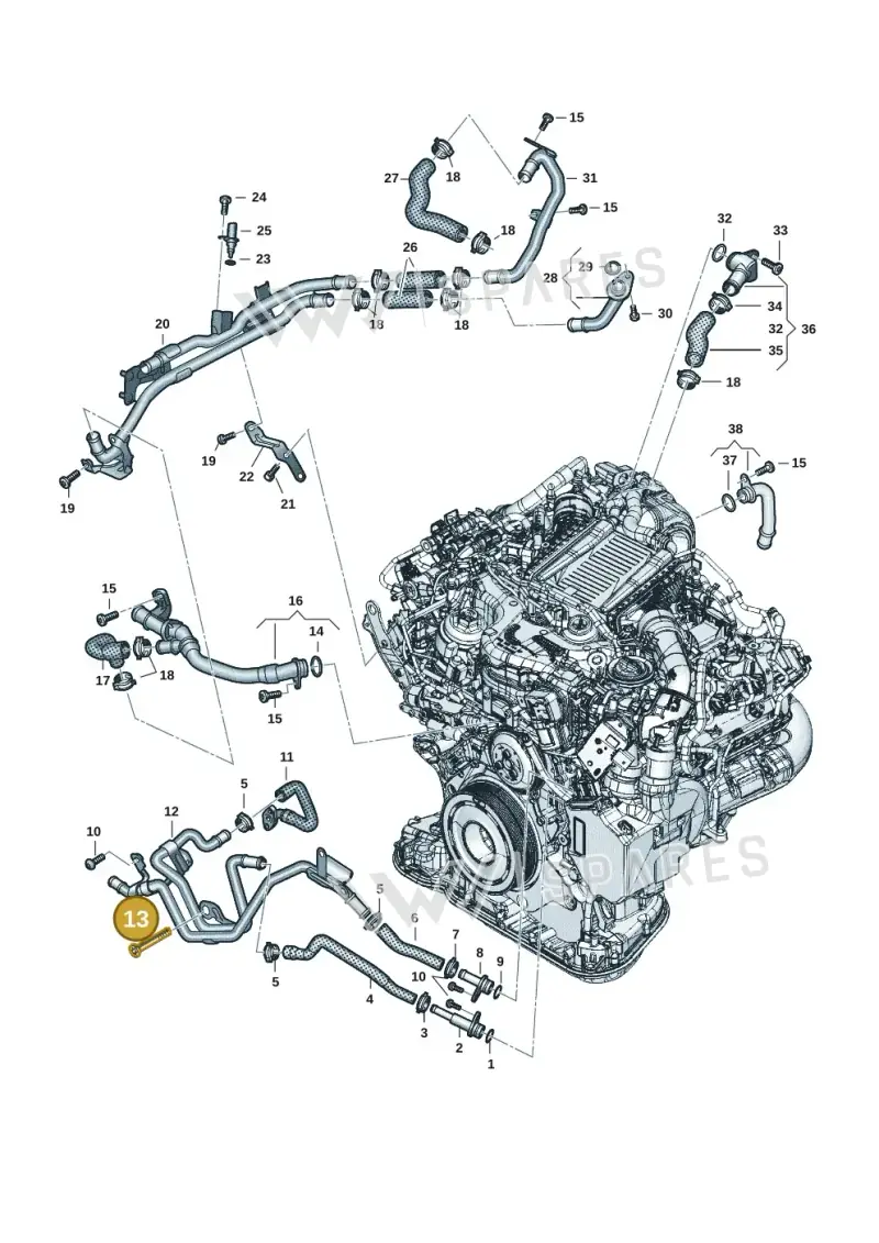 N91179301 — Audi A6 2.0 (2018-) diagram 896121204, position 13
