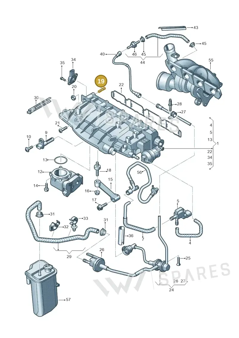 N91180801 — Audi TTS Coupe 2.0 (2010-2014) diagram 642133290, position 19