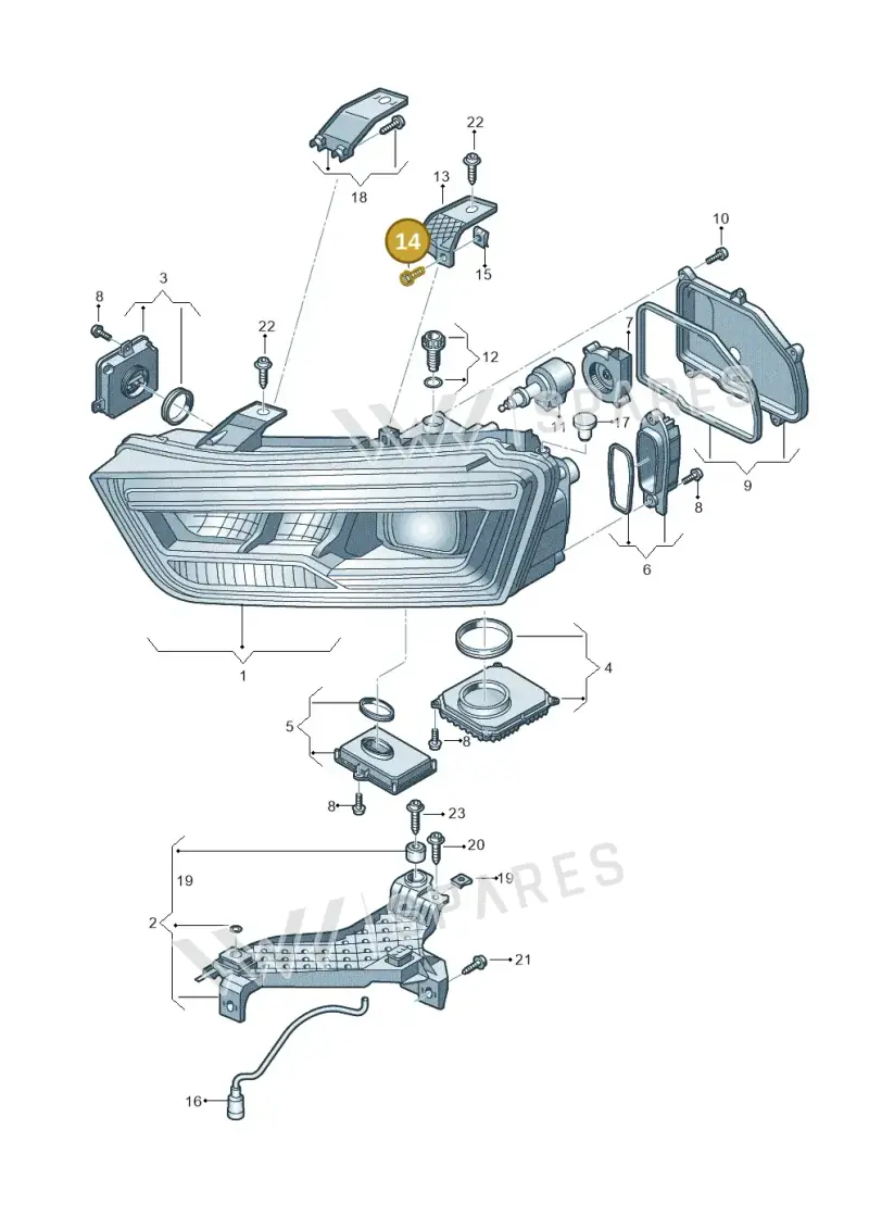N91183501 — Audi Q3 1.4 (2016-) diagram 855941050, position 14