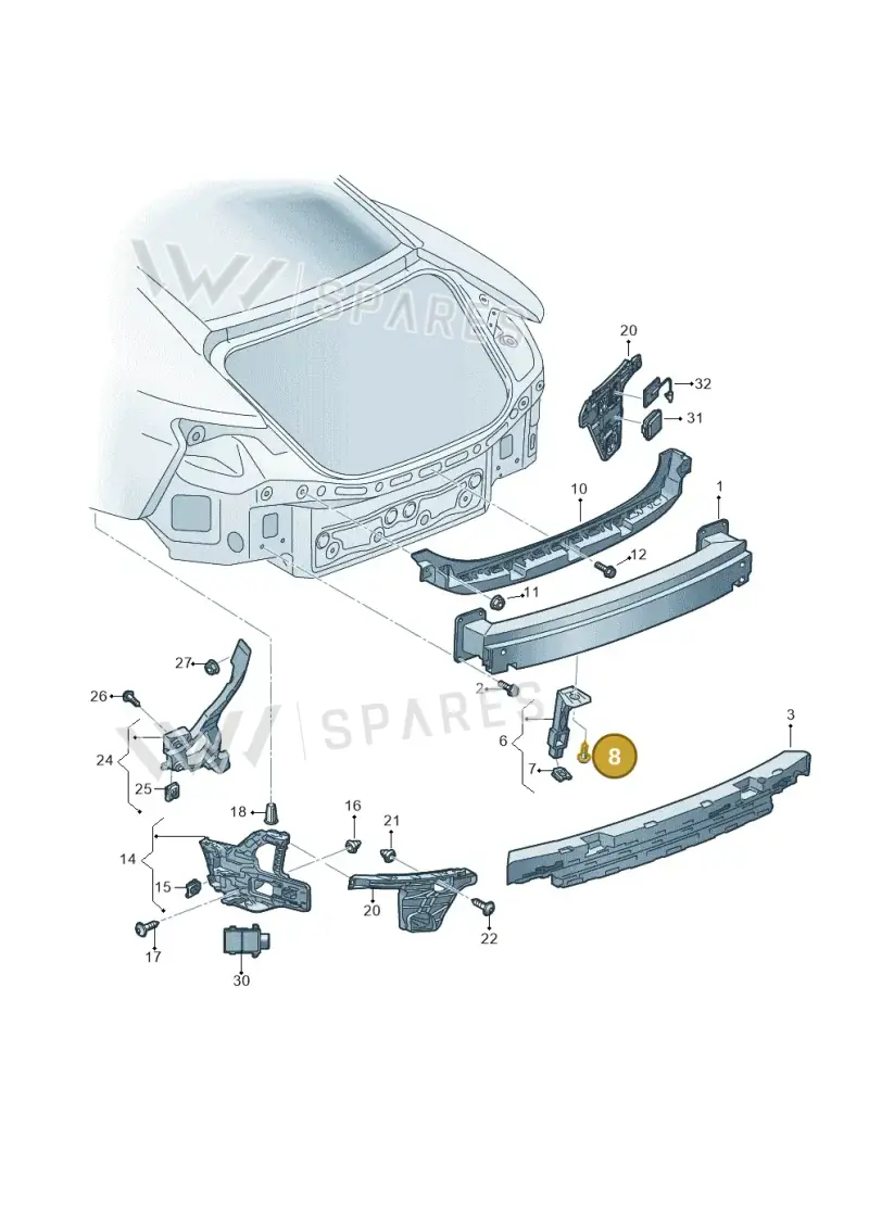N91188302 — Audi RS e-tron GT (2020-2020) diagram 4j1807500, position 8