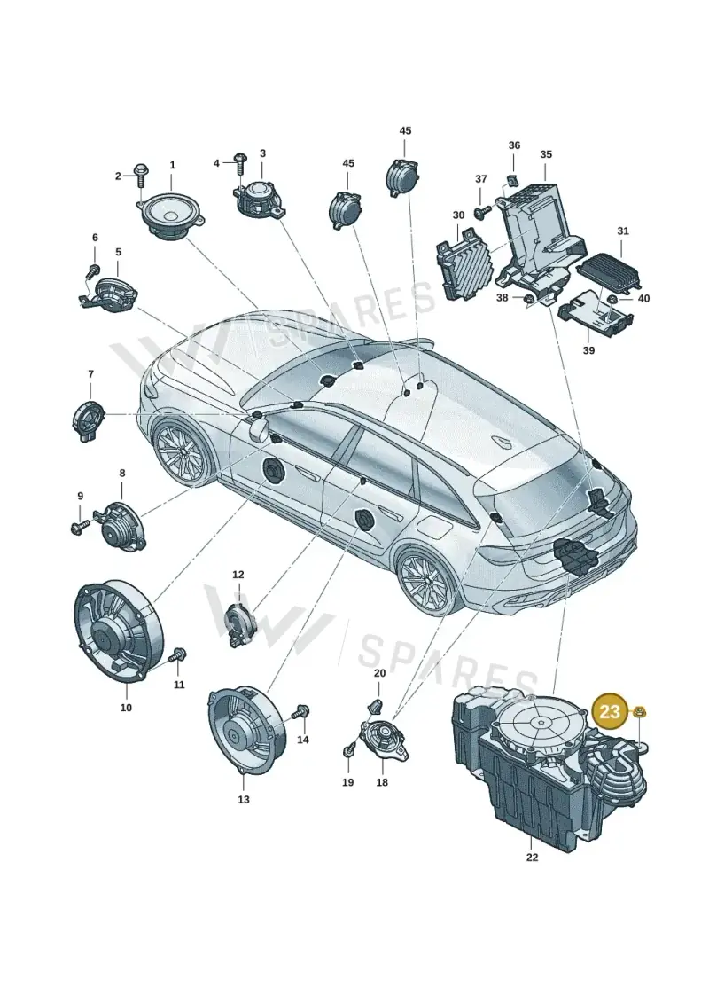 N91189303 — Audi A5 Avant 2.0 (2024-) diagram 4pa035350, position 23