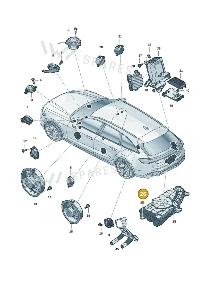 N91189303 — Audi A5 Limo 2.0 (2024-) diagram 8wh035350, position 26