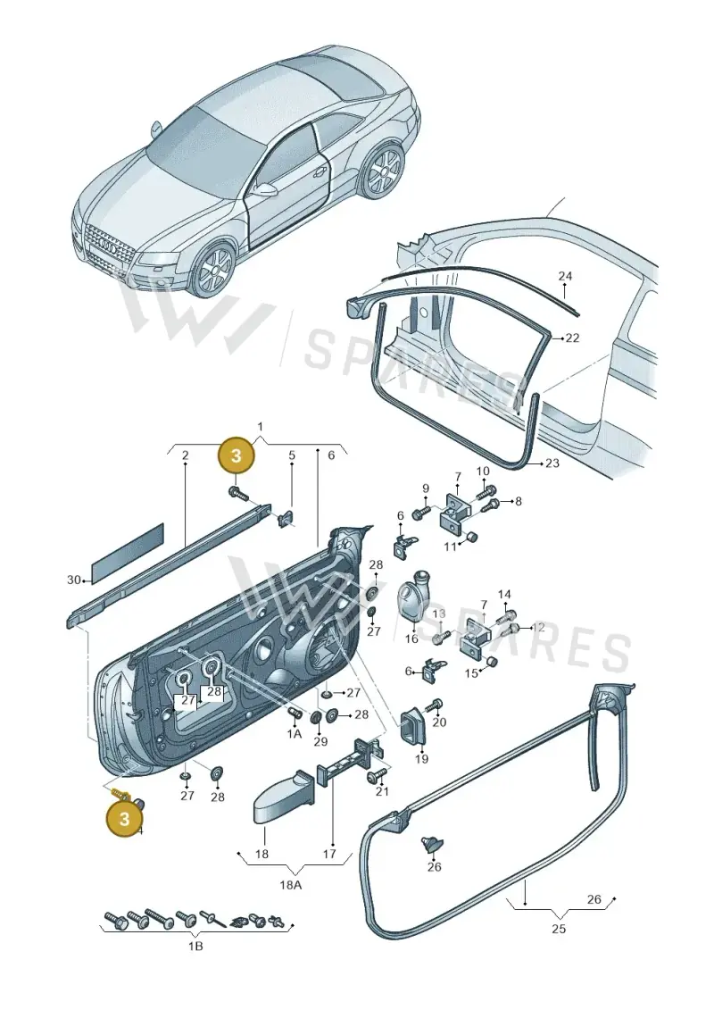 N91194601 — Audi A5 Sportback (2011-2017) diagram 620831100, position 3