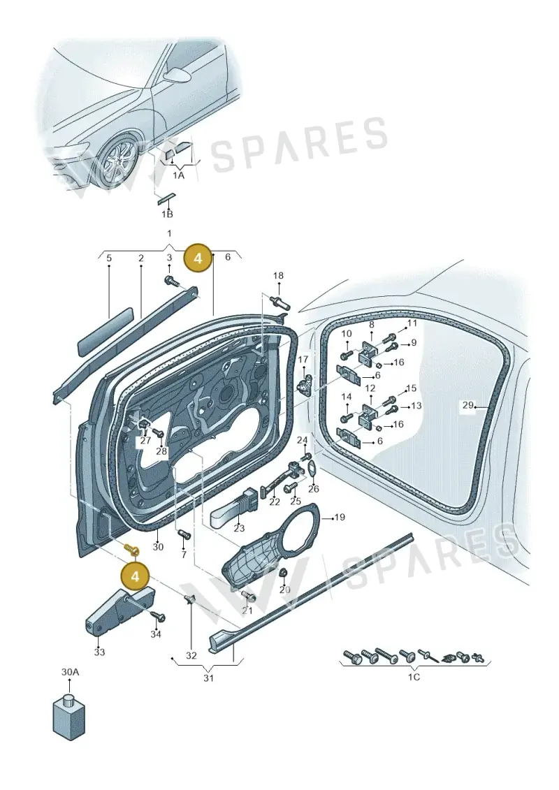 N91194601 — Audi A6 Av. qu. 3.0 (2012-2018) diagram 717831100, position 4