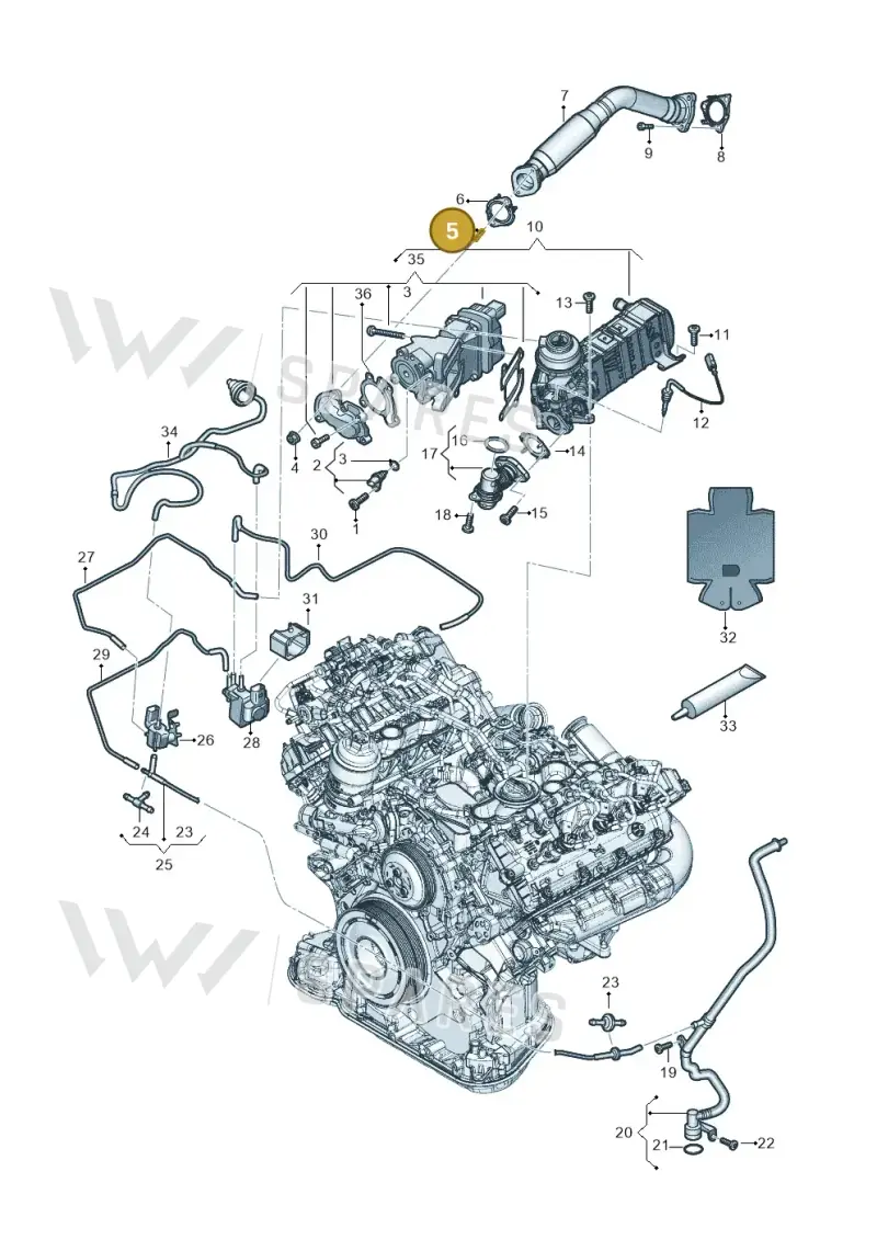 N91196201 — Audi A8L (2017-2022) diagram 896131060, position 5