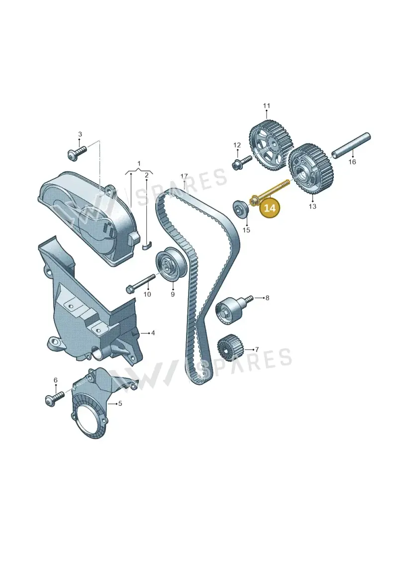 N91197203 — Audi A3 Sportback (2012-2016) diagram 723109300, position 14