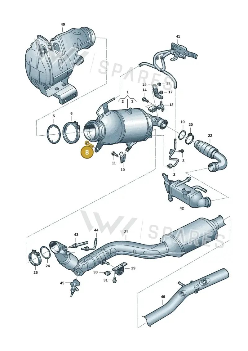 N91204001 — Audi A5 Limo 2.0 (2024-) diagram 8wk253630, position 8