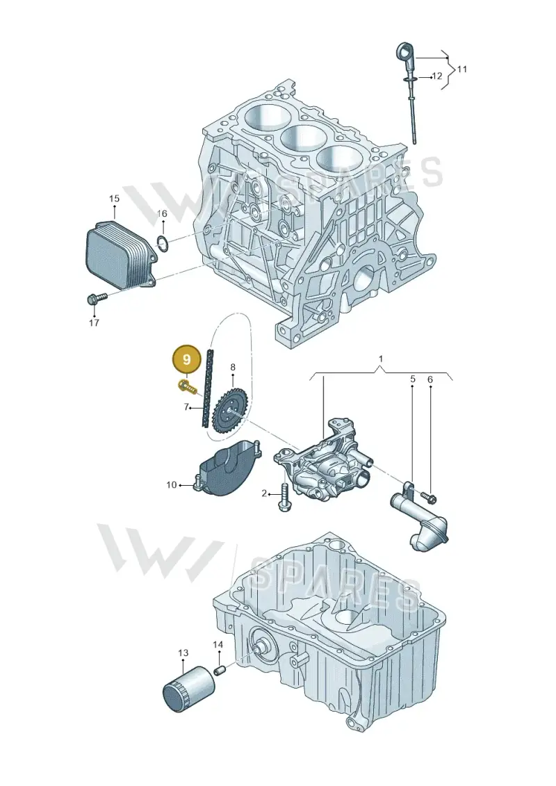 N91231101 — Audi A3 Sportback (2019-2021) diagram 596115002, position 9