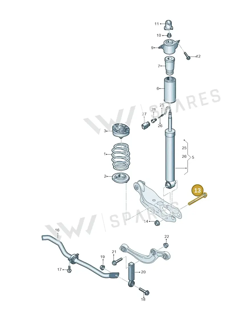N91236401 — Audi A5 Limo 2.0 (2024-) diagram 849511040, position 13
