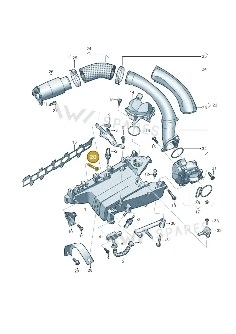 N91254401 — Audi A5 Limo 2.0 (2024-) diagram 430129050, position 20