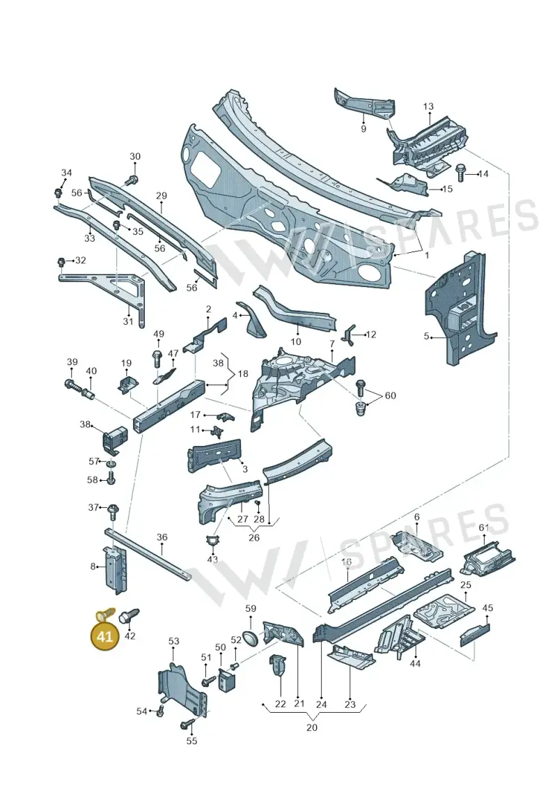 N91255101 — Audi RS Q8 Quattro (2019-) diagram 429805000, position 41