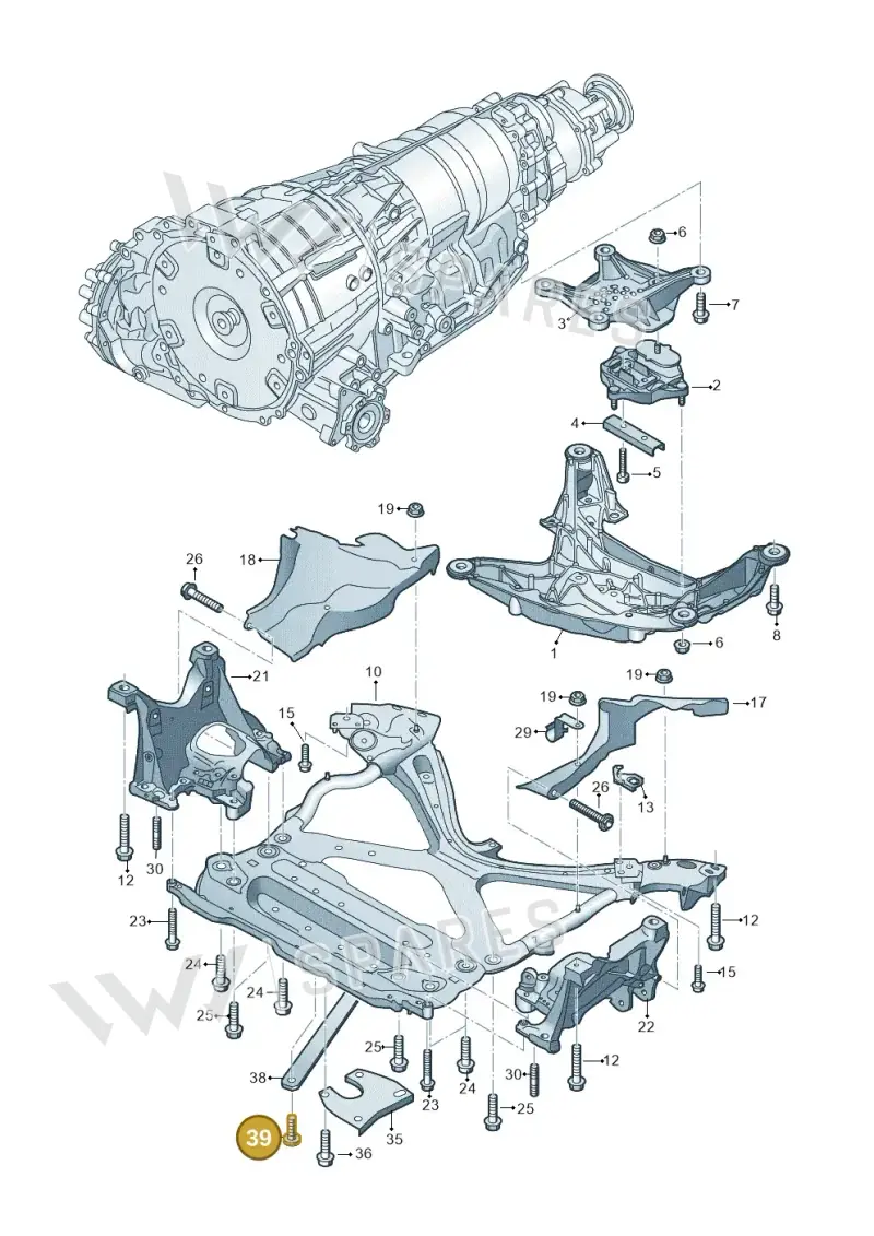 N91256601 — Audi A5 Cabrio 2.0 (2016-2018) diagram 848399900, position 39