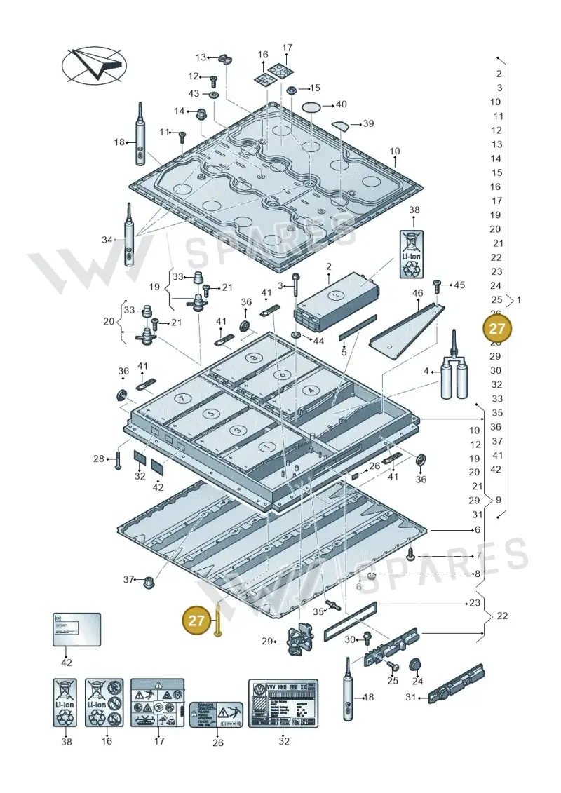 N91313201 — Audi Q4 Sportback (2021-2022) diagram 055915050, position 27