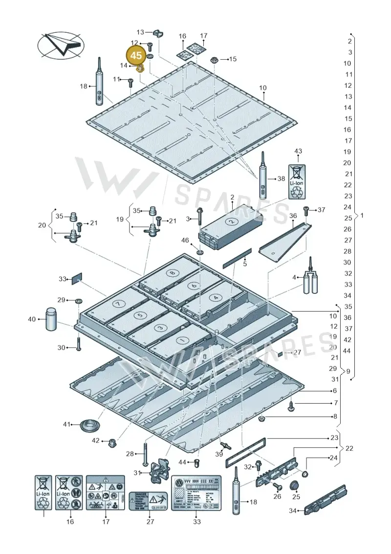 N91320201 — Audi Q4 Sportback (2021-2022) diagram 052915050, position 45