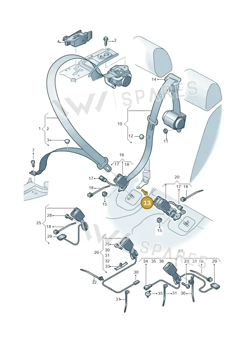 N98924701 — Audi Q5 (2016-2020) diagram 896857700, position 13