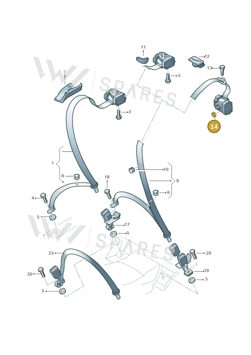 N98990902 — Audi RS4 Av. qu. 4.2 (2012-2015) diagram 249857700, position 14