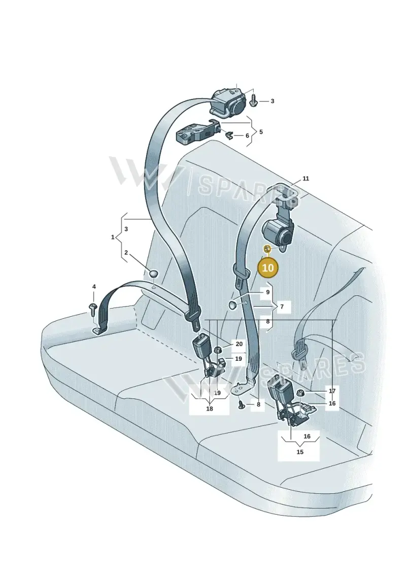 N98991001 — Audi A5 Limo 2.0 (2024-) diagram 8wh857700, position 10