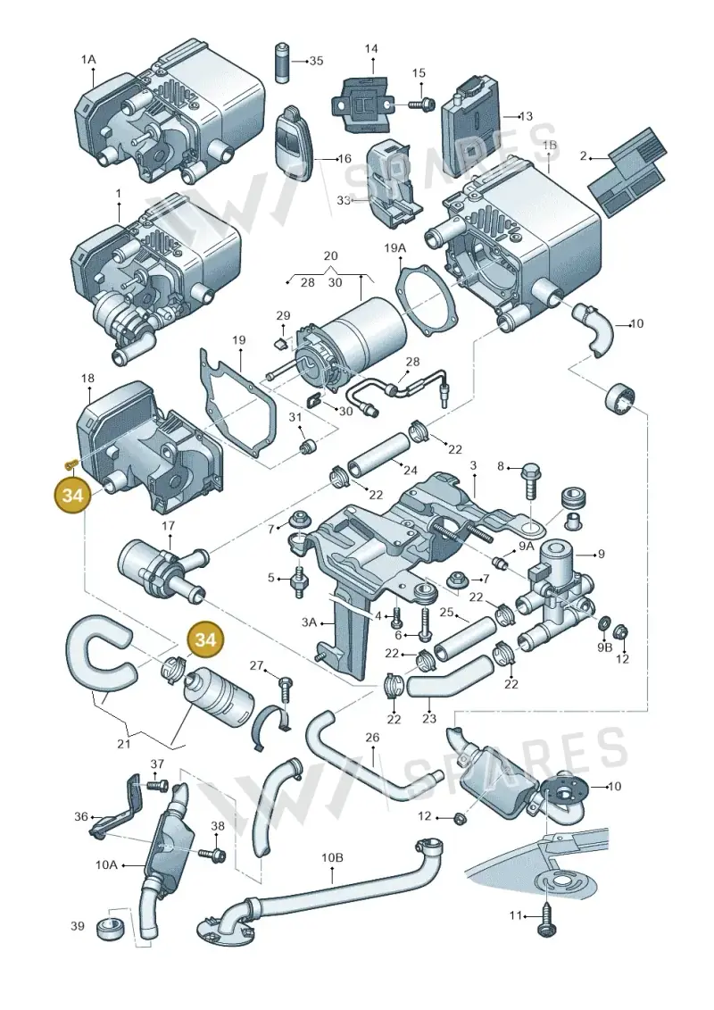 WHT000210 — Audi A8/S8/qu. lang    08> (2007-) diagram 291261460, position 34