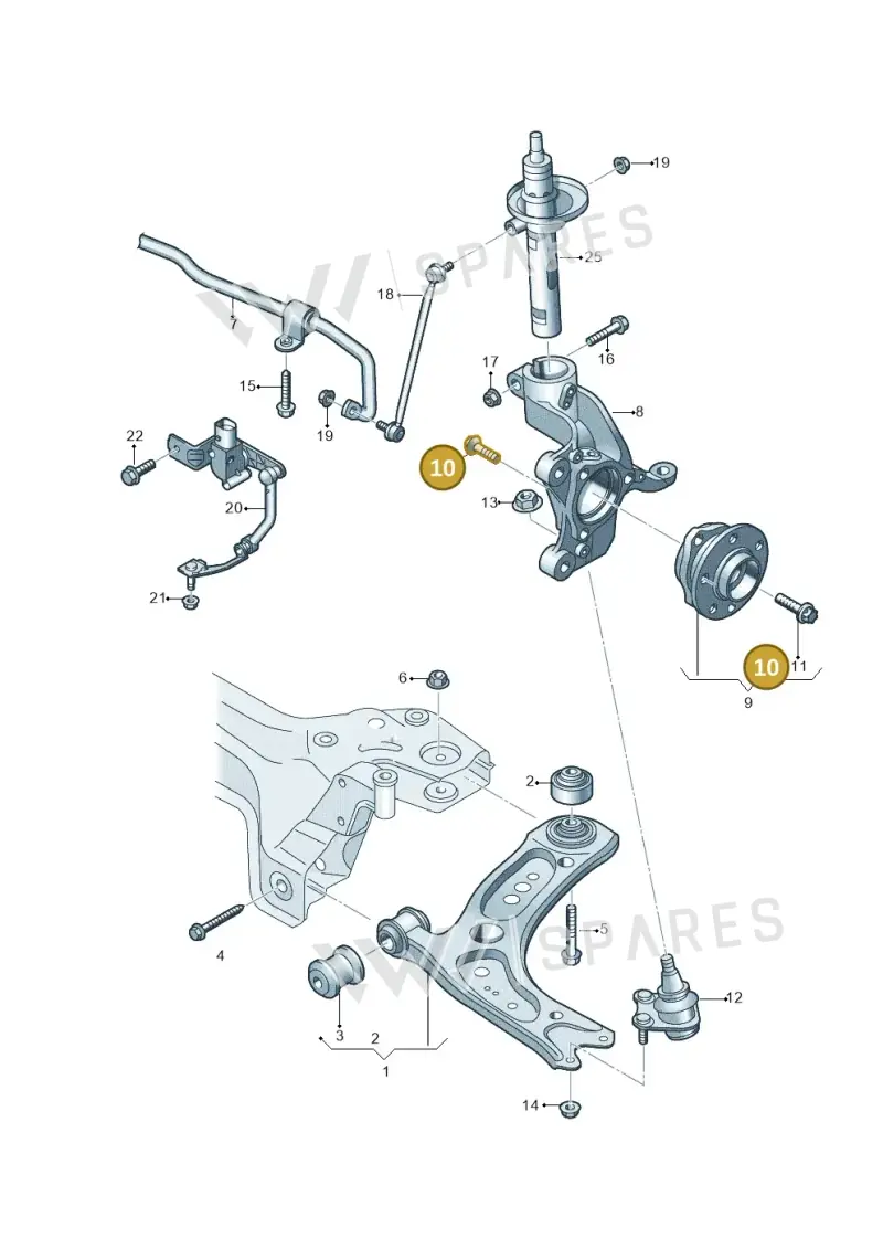 WHT000237 — Audi A3 Sportback (2016-2020) diagram 746407000, position 10
