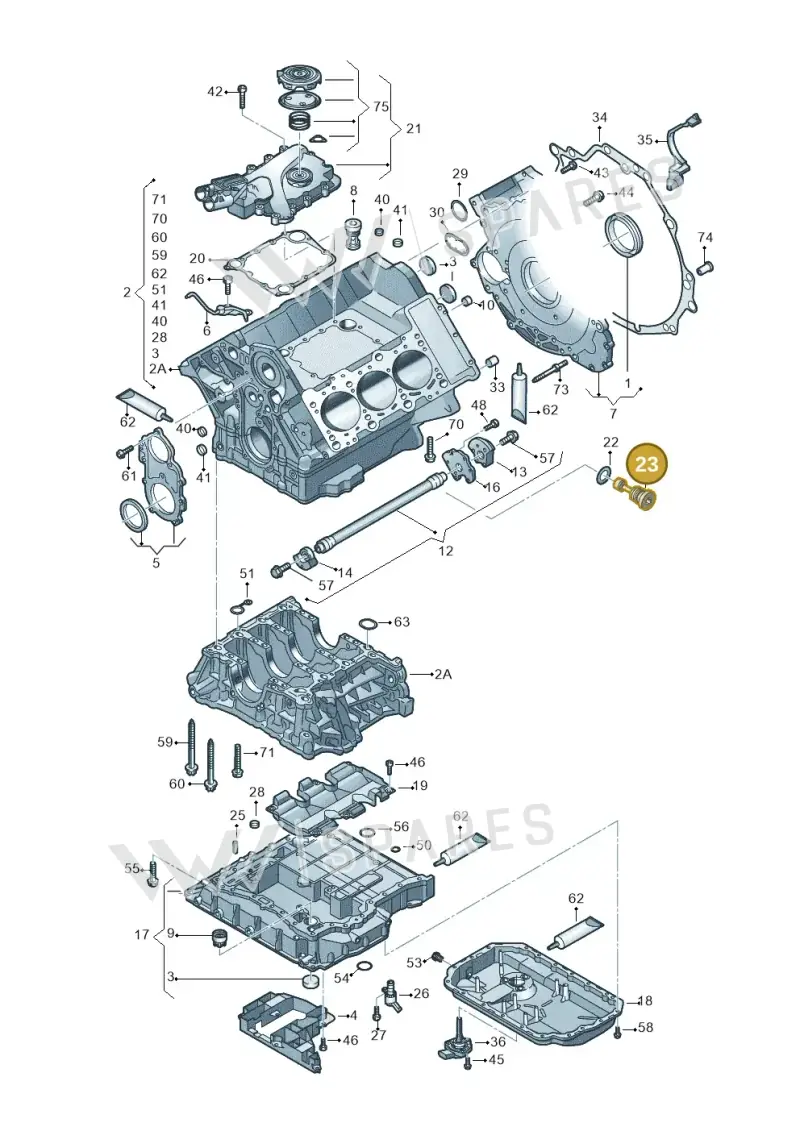 WHT000399 — Audi A8L qu. 3.0 TDI (2013-2018) diagram 771103050, position 23
