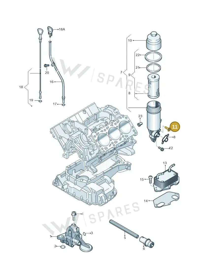 WHT000403A — Audi A6 Av. qu. 3.0 (2012-2018) diagram 448115100, position 11