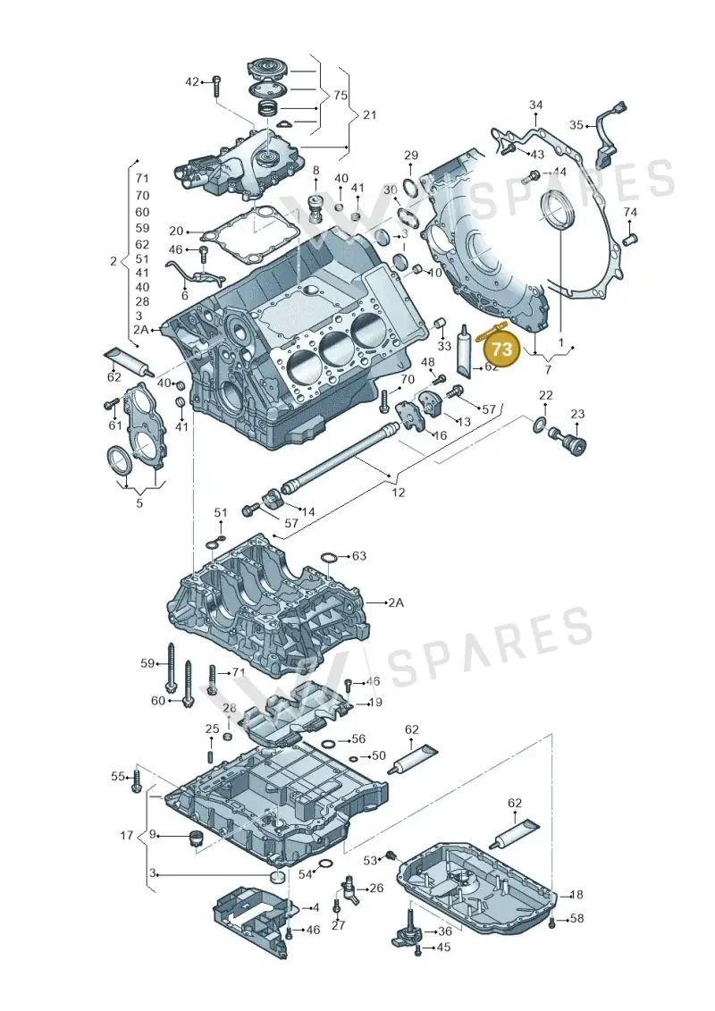 WHT000403A — Audi A8L qu. 3.0 TDI (2013-2018) diagram 771103050, position 73