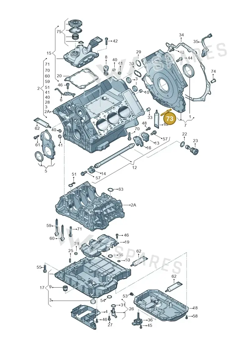 WHT000403A — Audi A7 Sportback (2014-2018) diagram 620103100, position 73