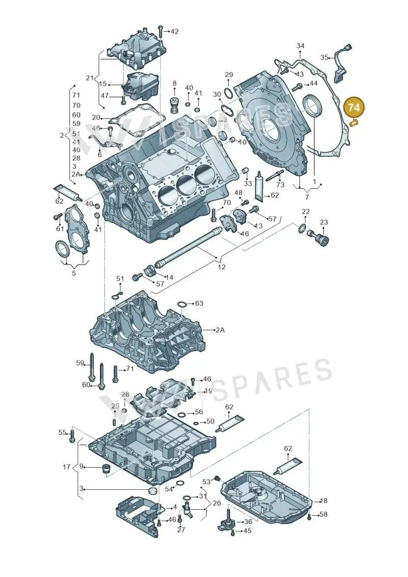 WHT000404 — Audi A8/S8/qu. lang    08> (2007-) diagram 448103250, position 74