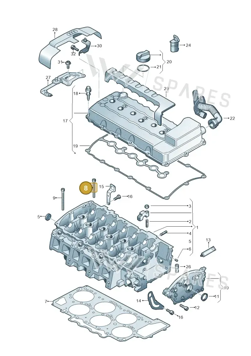 WHT000497A — Audi Q7 qu. 3.0 TDI (2009-2015) diagram 675103200, position 8