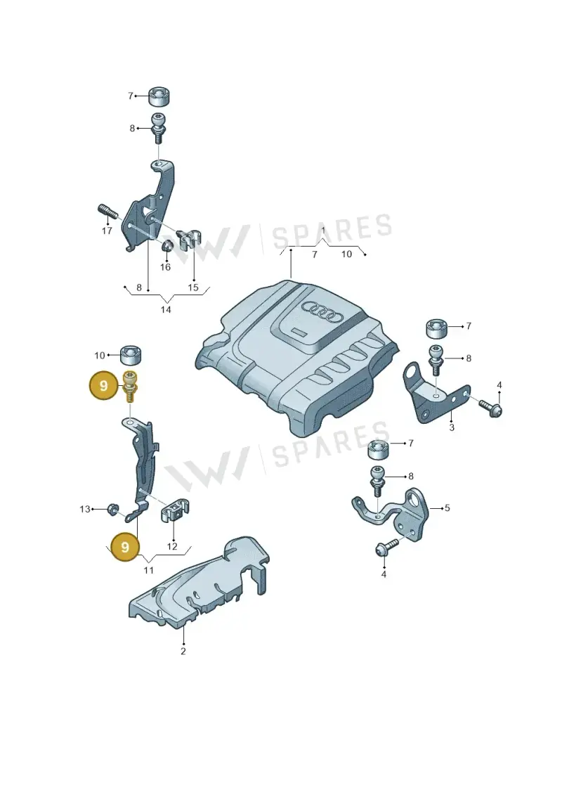 WHT000695A — Audi A4 Av. Allroad (2008-2016) diagram 636103600, position 9