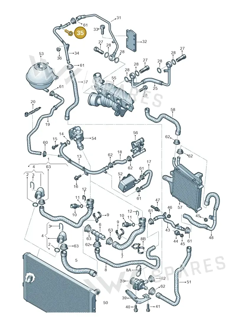 WHT000700 — Audi TTS Coupe 2.0 (2010-2014) diagram 609121510, position 35