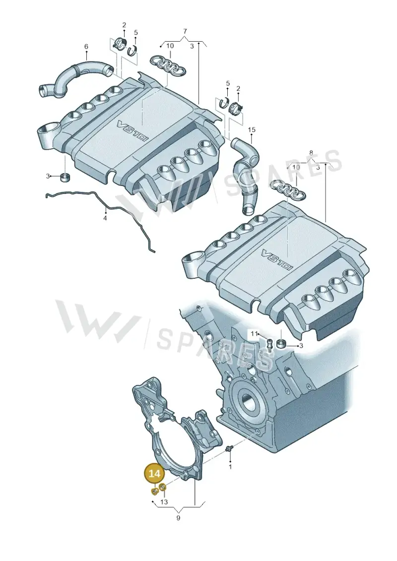 WHT000750 — Audi A8L qu. 3.0 TDI (2013-2018) diagram 291103760, position 14