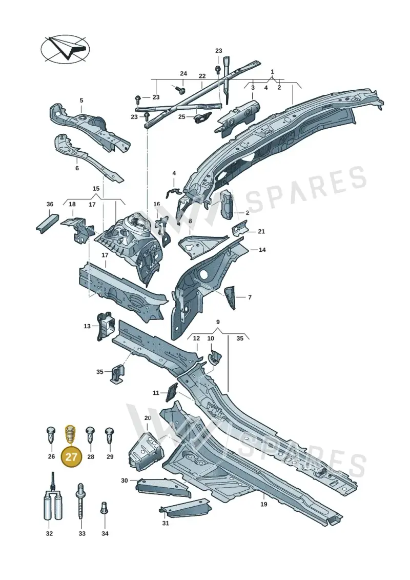 WHT000869 — Audi A5 Limo 2.0 (2024-) diagram 8wk803000, position 27