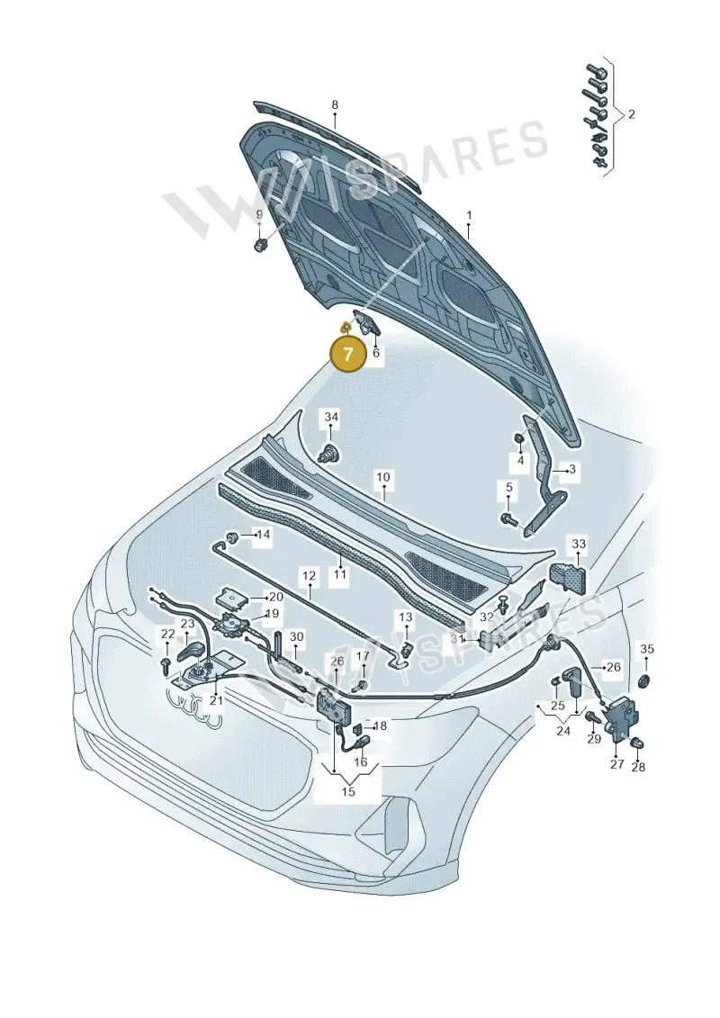 WHT001308 — Audi Q4 Sportback (2021-2022) diagram 89a823000, position 7