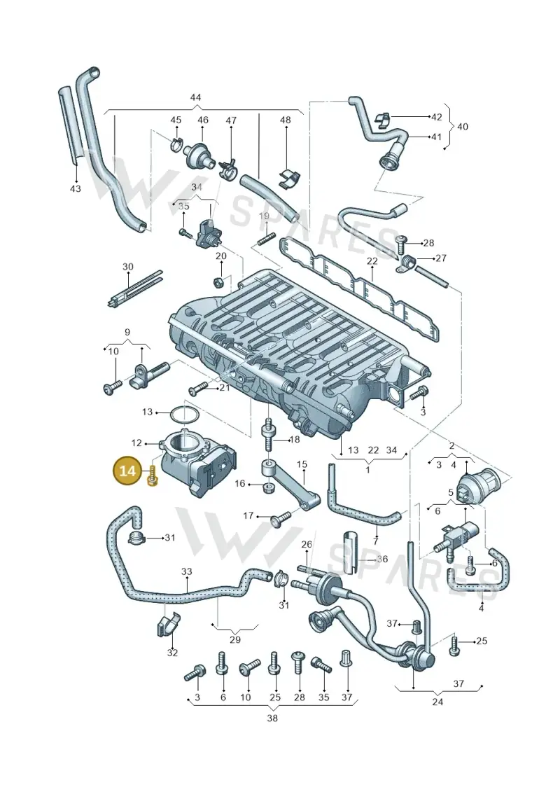 WHT001482A — Audi A3 Sportback (2008-2013) diagram 617133250, position 14