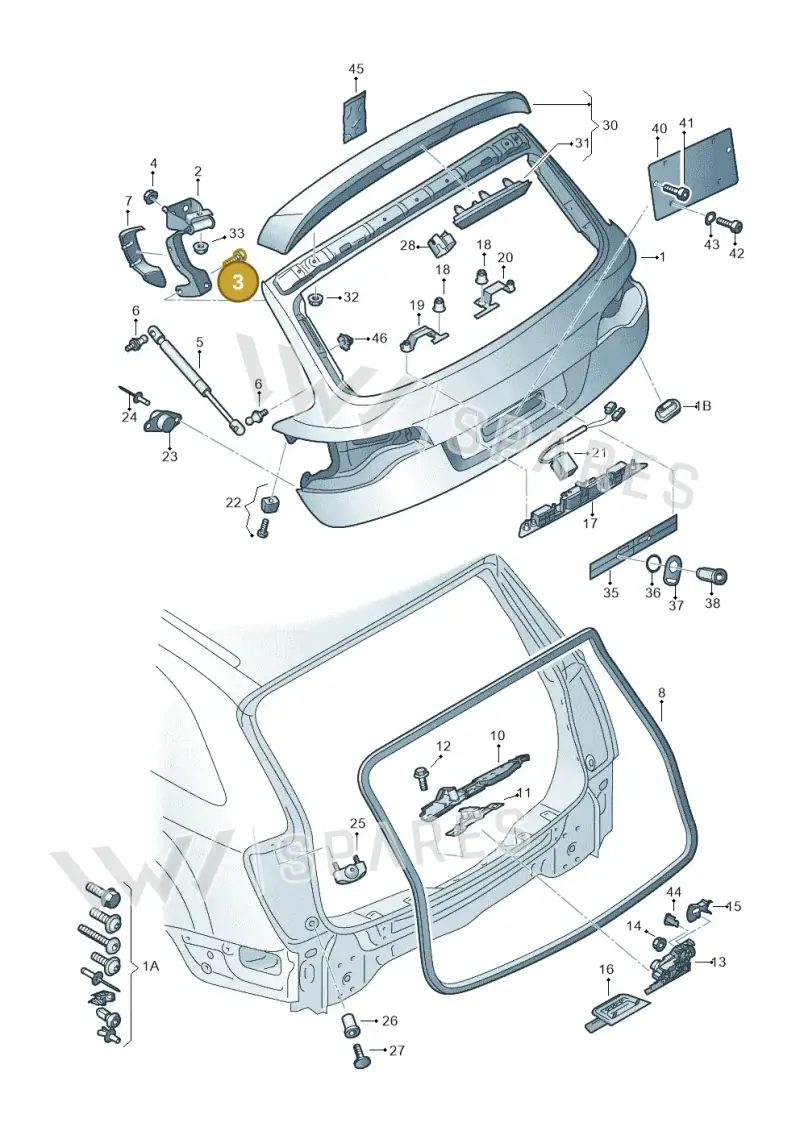 WHT001515 — Audi Q7 qu. 3.0 TDI (2009-2015) diagram 493827000, position 3