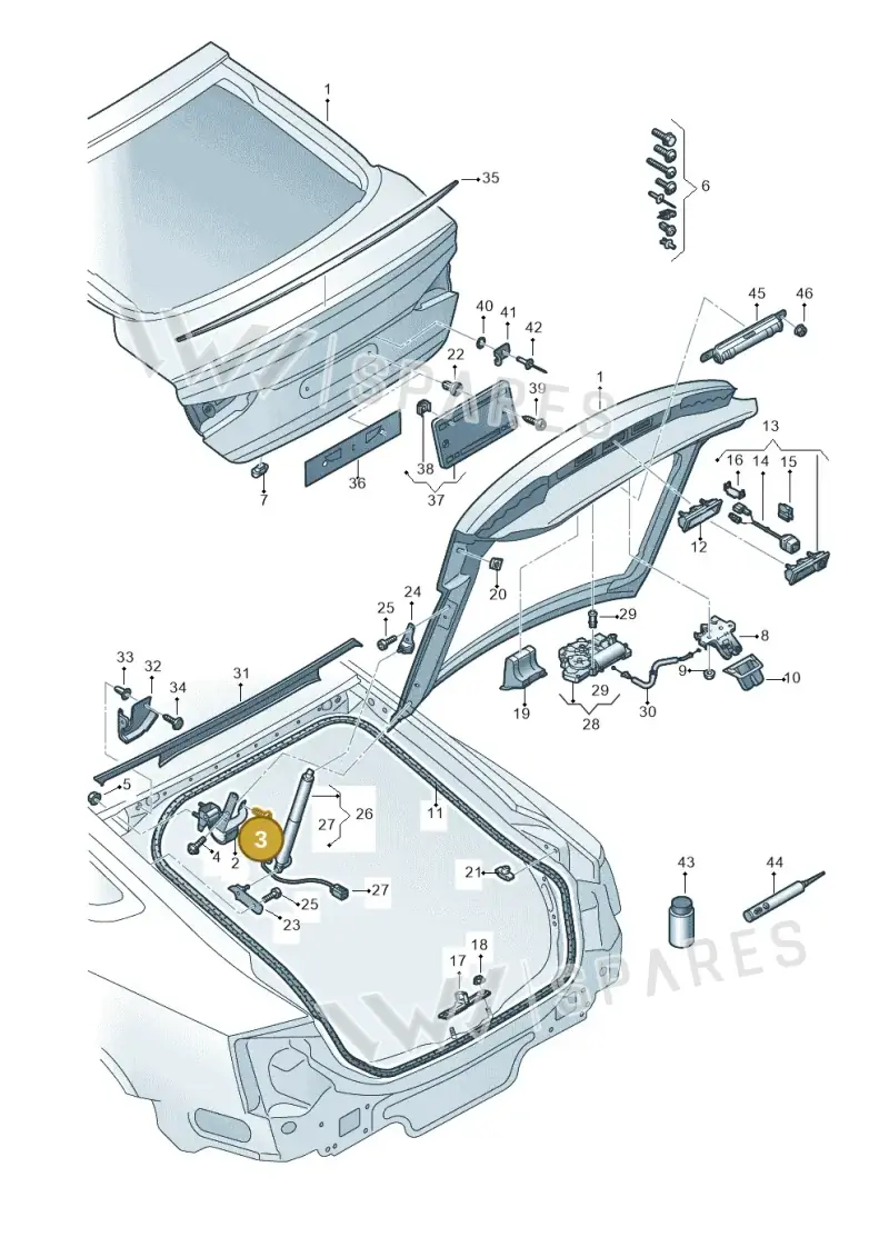 WHT001515 — Audi RS5 Sportback (2017-) diagram 897827100, position 3
