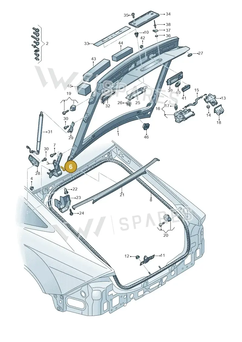 WHT001515 — Audi RS7 Sportback (2019-) diagram 435827000, position 6