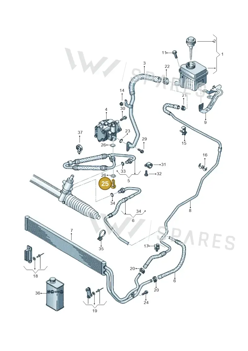 WHT001878 — Audi Q7 qu. 3.0 TDI (2009-2015) diagram 493422600, position 25