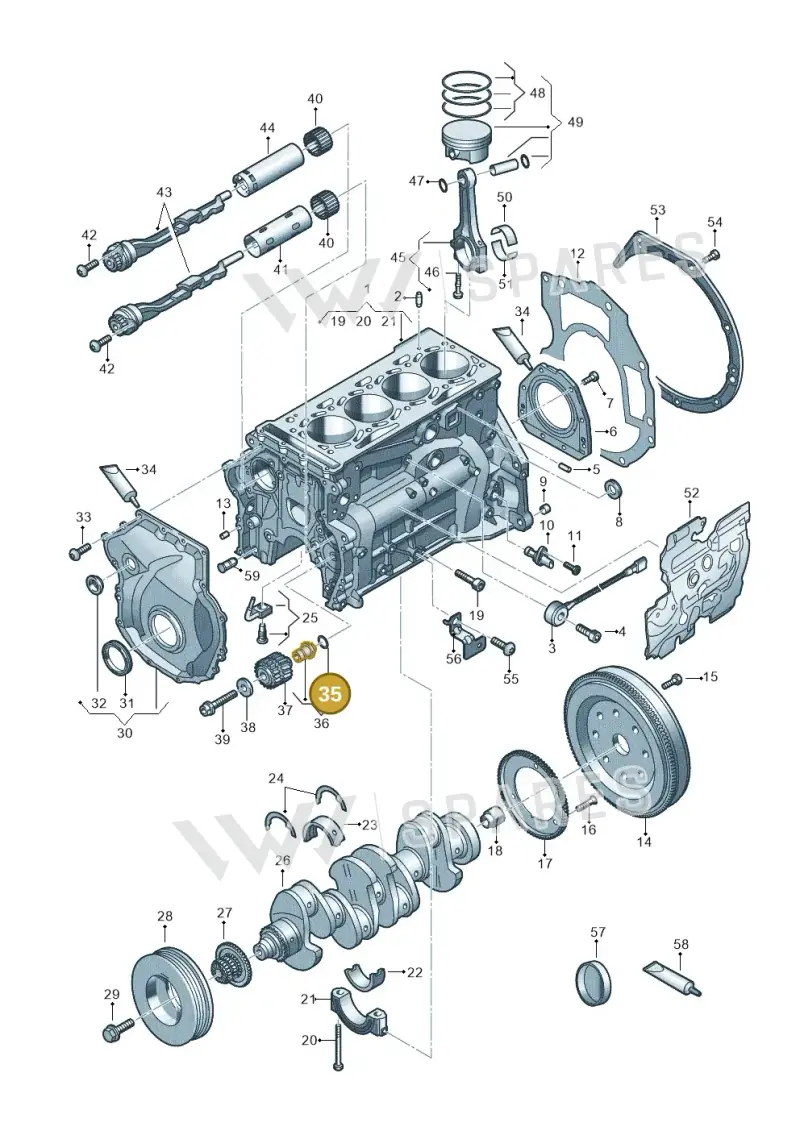 WHT001905A — Audi A3 Sportback (2019-2021) diagram 596103014, position 35