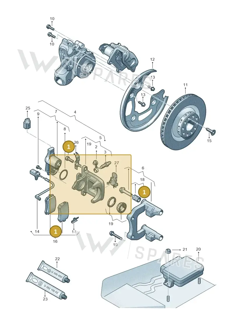 WHT001921 — Audi A7 Sportback (2014-2018) diagram 696615650, position 1