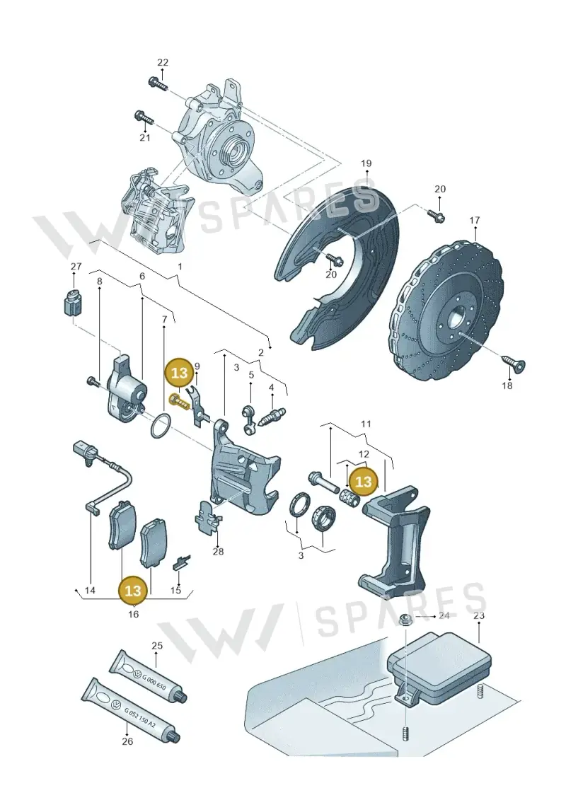 WHT001921 — Audi RS4 Av. qu. 4.2 (2012-2015) diagram 765615700, position 13