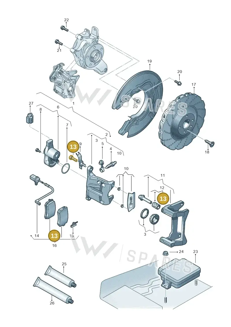 WHT001921 — Audi RS4 Av. qu. 4.2 (2012-2015) diagram 765615710, position 13
