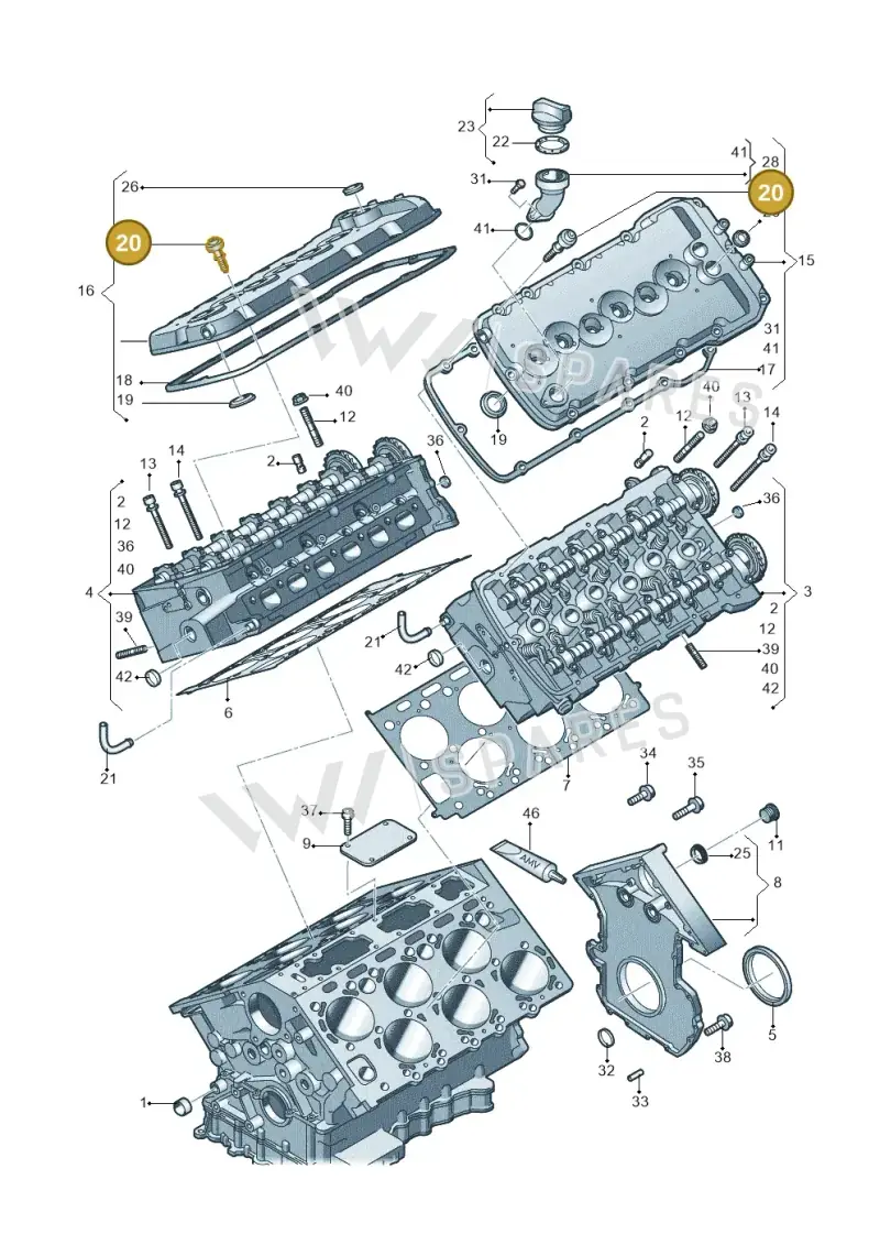 WHT002370 — Audi A8/S8/qu. lang    08> (2007-) diagram 291103670, position 20