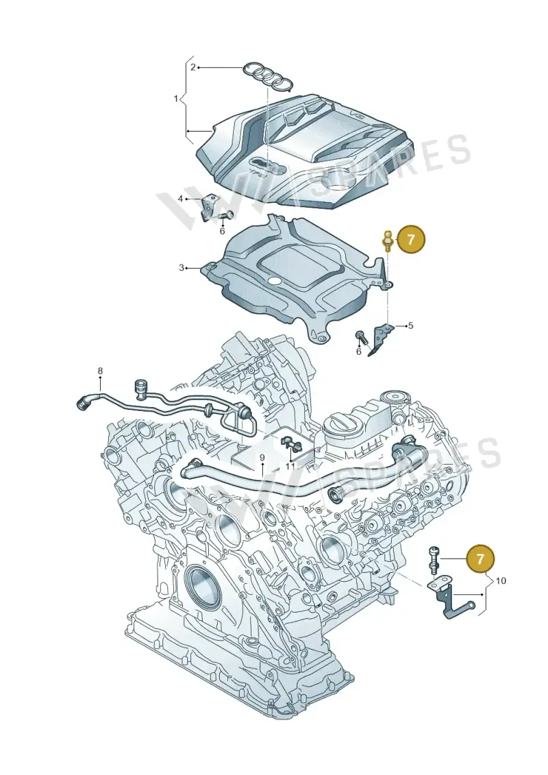 WHT002378 — Audi A8L (2017-2022) diagram 838103470, position 7