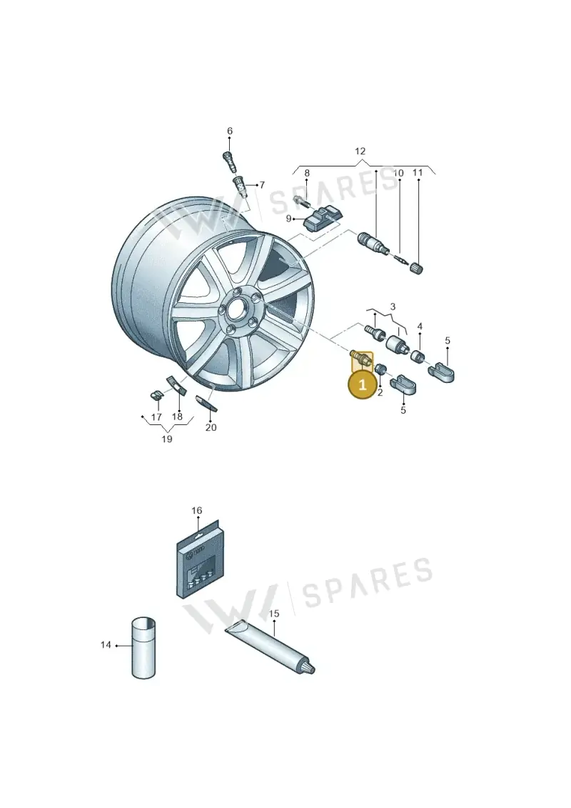 WHT002437 — Audi A3 Sportback (2019-2021) diagram 618601200, position 1